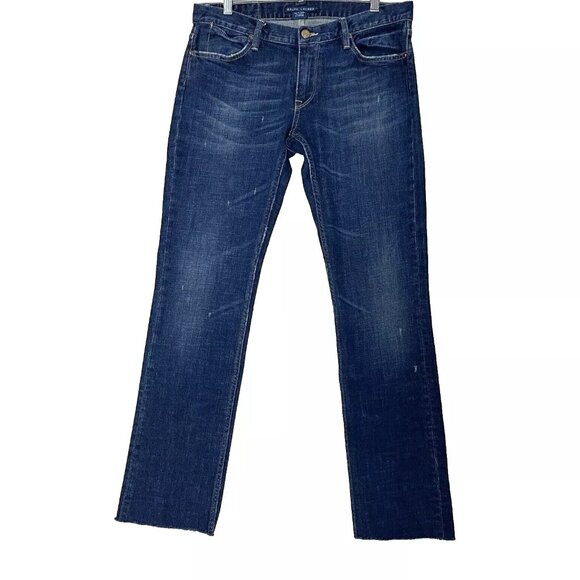 Ralph Lauren Blue Label Madison 888 Women's Jeans Size 30 Raw Hem Stretch Denim - Picture 1 of 11